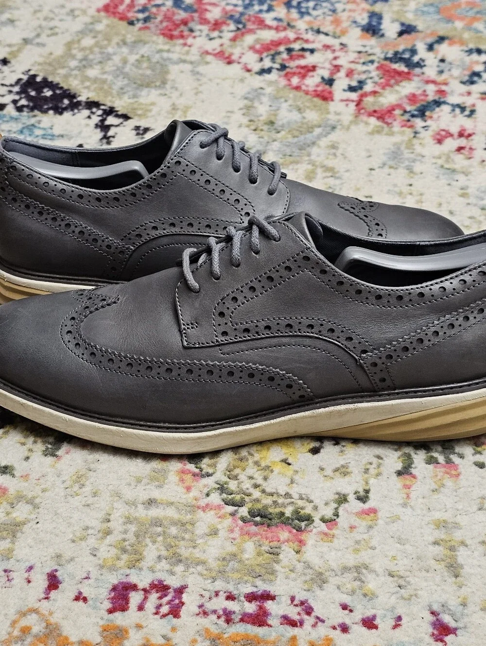 Cole Haan Men's Shoes Size 10.5 Grand Evolution Wingtip Dress Oxfords Gray